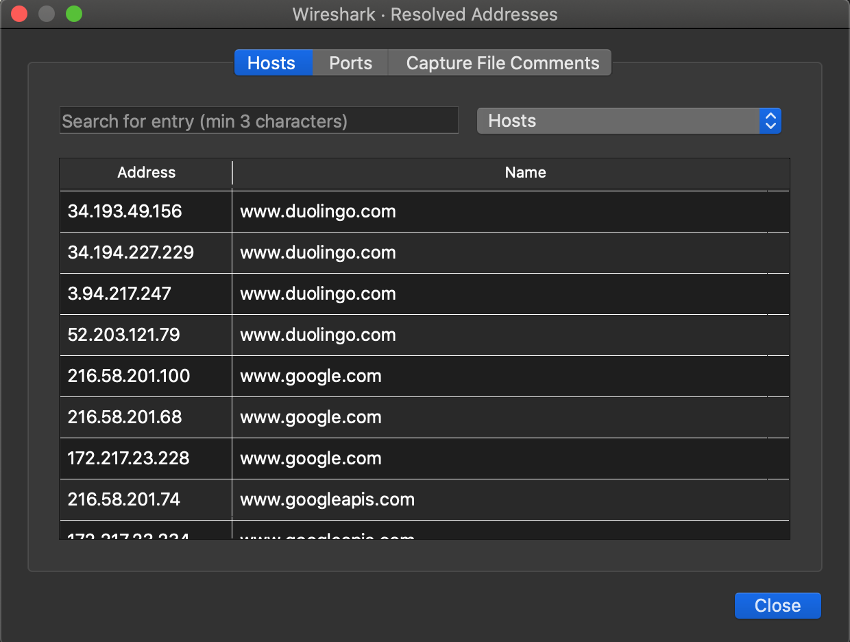 ws resolved addr