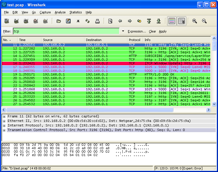 ws display filter tcp