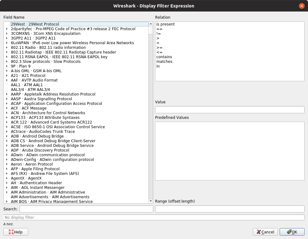 ws filter add expression