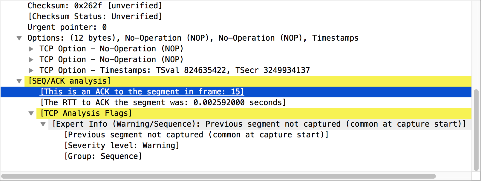 ws tcp analysis