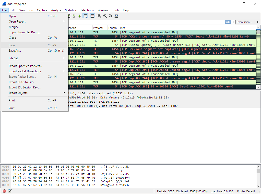 Wireshark (x64bit) screenshot