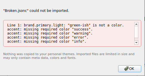 ws theme import error